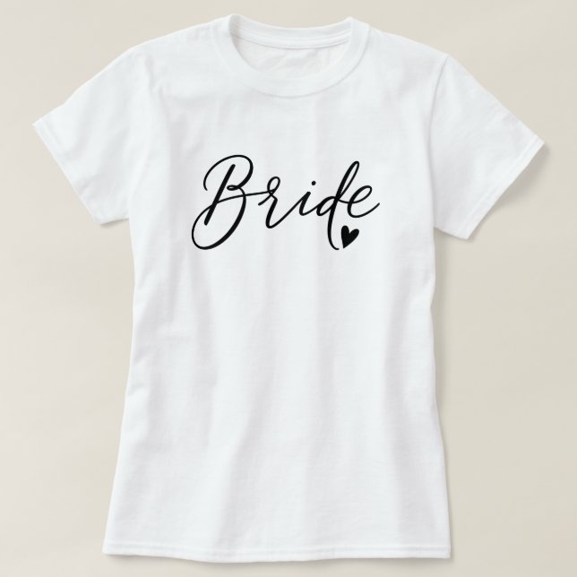Camiseta Novia de letra corazón chic (Diseño del anverso)