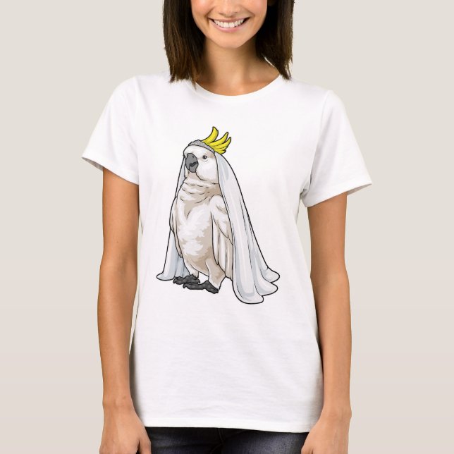 Camiseta Novia de loro velo de boda (Anverso)