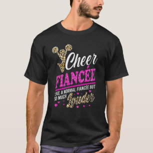 Camiseta Novia de porrista fanática leopardo y pompón