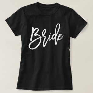 Camiseta Novia de tipografía de guión moderno