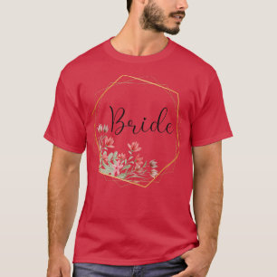 Camiseta Novia Despedida de Soltero Flores Rojas Novia 