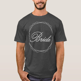 Camiseta Novia elegante con letra en blanco y con un marco
