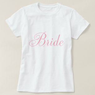 Camiseta Novia elegante del rosa de la escritura