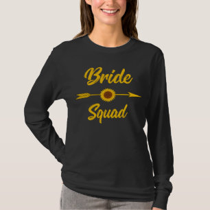Camiseta Novia Escuadrón de Bachelorette Bridal Party Sunfl