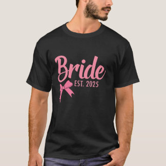 Camiseta Novia Est 2025 Esposa Despedida de soltera Boda co