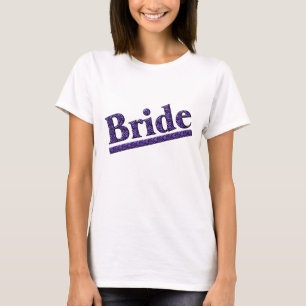 Camiseta Novia Estampado de cebra morada Fiesta de Boda