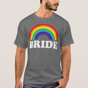 Camiseta Novia, fiesta de soltera lésbica arcoíris, boda 