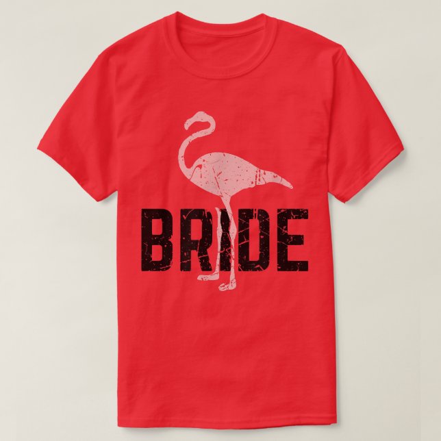 Camiseta Novia Flamingo Retro Cute Bridesmaid Bachelorette (Diseño del anverso)