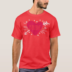 Camiseta Novia Flecha Cute Corazón Fiesta de Boda y Soltero