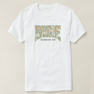Camiseta Novia Floral Retro Fiesta de Despedida de Soltera