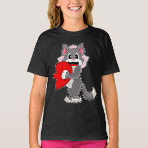 Camiseta Novia Gato Corazón Boda