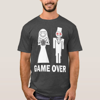 Camiseta Novia Groom Game Over Marriage Funny 77