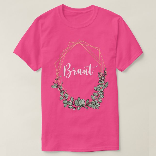Camiseta Novia I corona floral boda estilo boho eucalipto (Diseño del anverso)