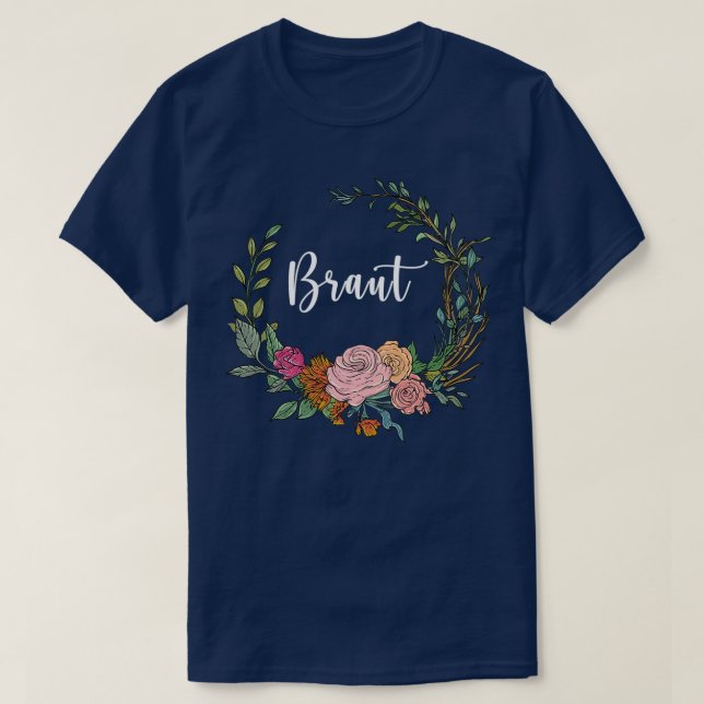 Camiseta Novia I corona floral boda estilo boho eucalyptu (Diseño del anverso)