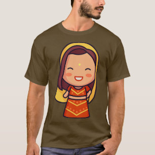 Camiseta Novia india en traje de vestir tradicional 1
