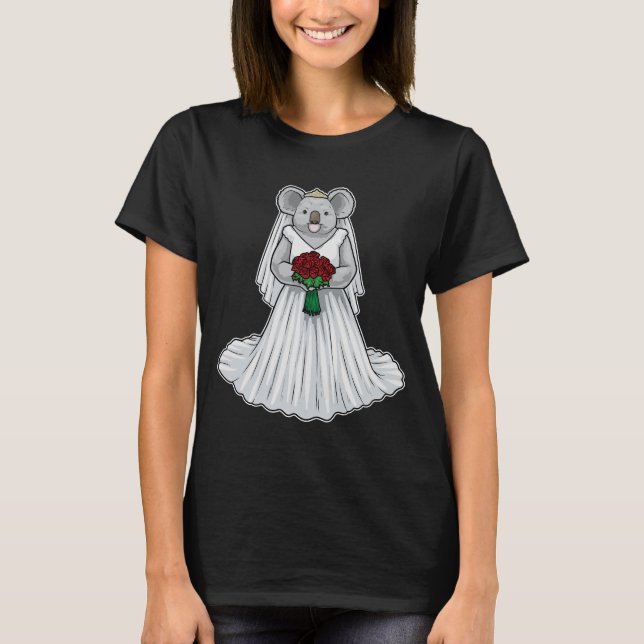 Camiseta Novia Koala Rosa Boda (Anverso)