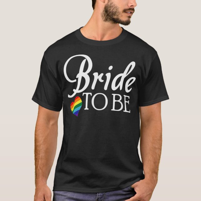 Camiseta Novia lesbiana será el orgullo Boda LGBTQ (Anverso)