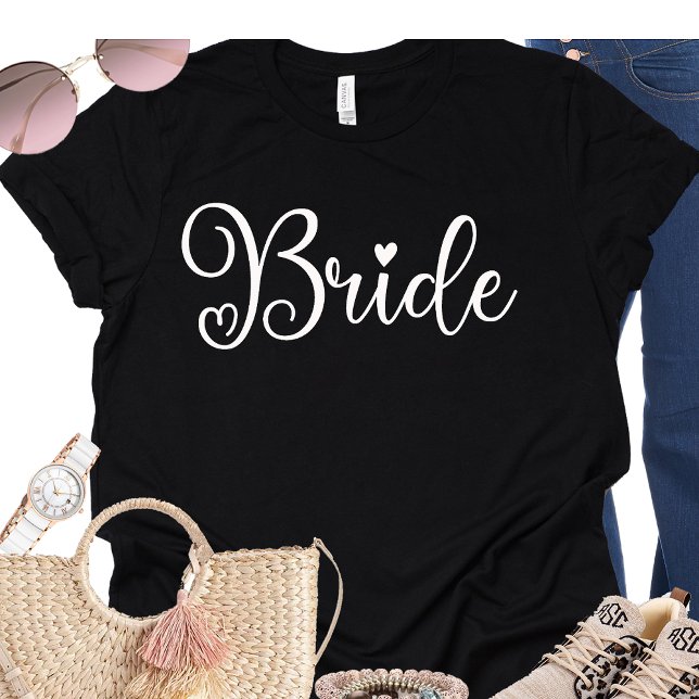 Camiseta  Novia Letra Corazón Negro Despedida de Soltera  (Subido por el creador)