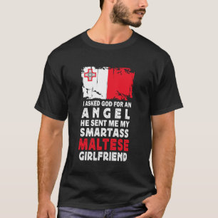 Camiseta Novia Maltesa Graciosa y Sabelotodo Bandera de Mal