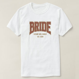 Camiseta Novia marrón + cobre falso brillo Engagement
