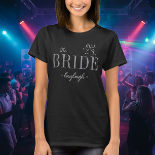 Camiseta Novia Minimalista Moderna Guion Despedida de Solte