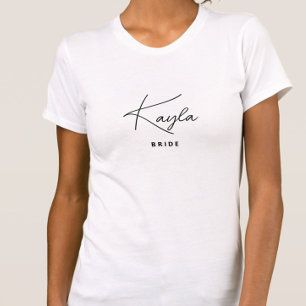 Camiseta Novia minimalista personalizada