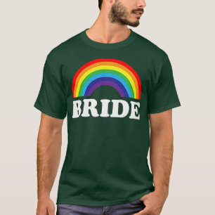 Camiseta Novia mujer, fiesta de soltera lésbica arcoíris, 