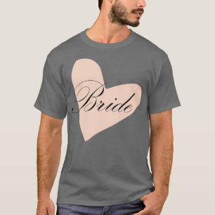 Camiseta Novia negra en el corazón rosado