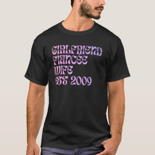 Camiseta Novia novia Fiance Esposa Est 2009 Aniversario Bod