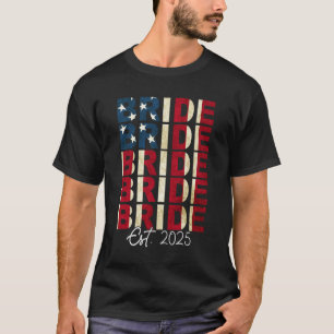 Camiseta Novia Novio Est. 2025 Bandera de EE. UU. Parejas r