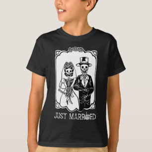 Camiseta Novia Novio Recién Casados Esqueleto Halloween Par