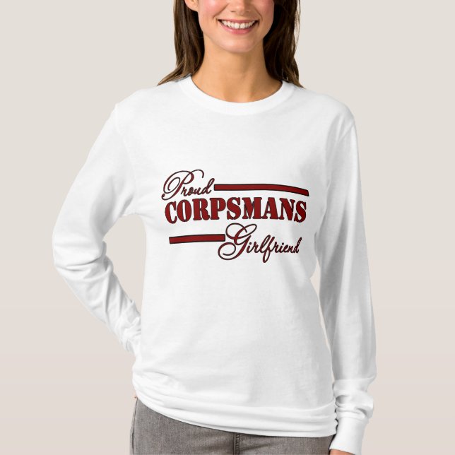 Camiseta Novia orgullosa de Corpsmans (negro rojo de N) (Anverso)