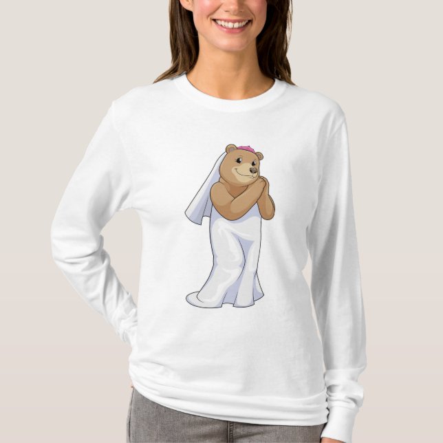 Camiseta Novia Oso con Velo (Anverso)