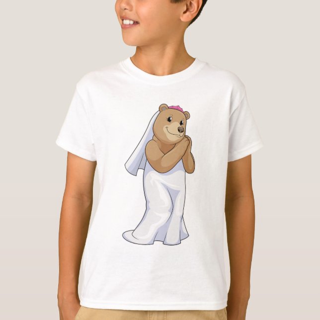 Camiseta Novia Oso con Velo (Anverso)