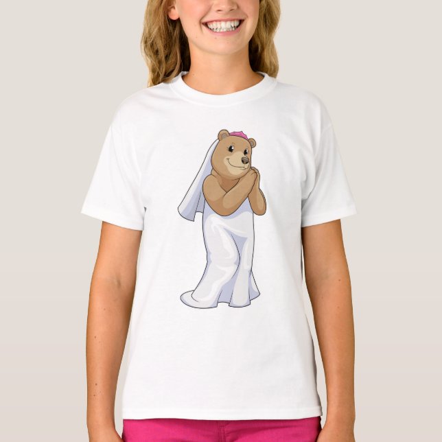 Camiseta Novia Oso con Velo (Anverso)