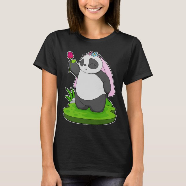 Camiseta Novia Panda Rosa Boda (Anverso)