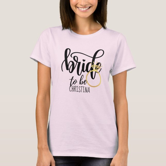 Camiseta Novia Personalizada de la Novia Prometida Fiesta d (Anverso)