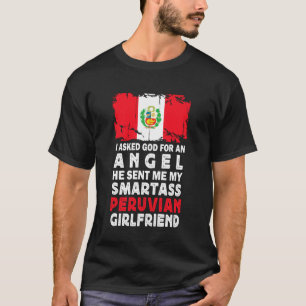 Camiseta Novia Peruana Sarcástica Divertida Bandera De Perú