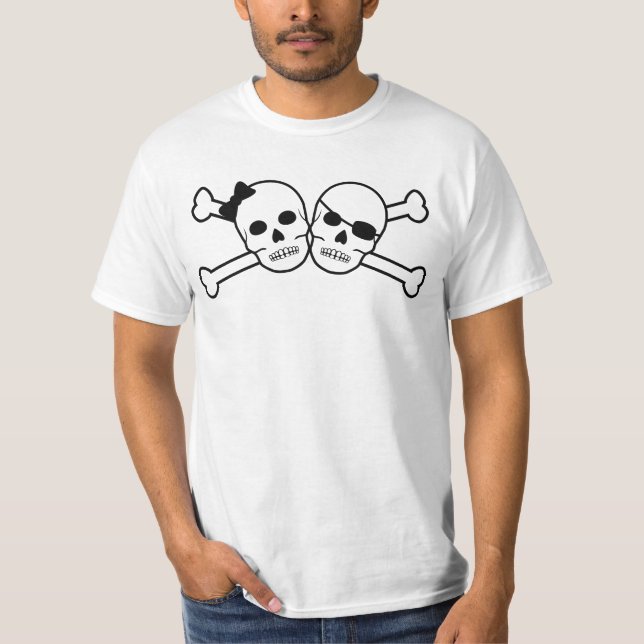 Camiseta novia pirata y novio (Anverso)