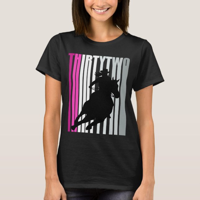 Camiseta Novia retro cumpleaños 32.ª Reina de Caballo de Ro (Anverso)