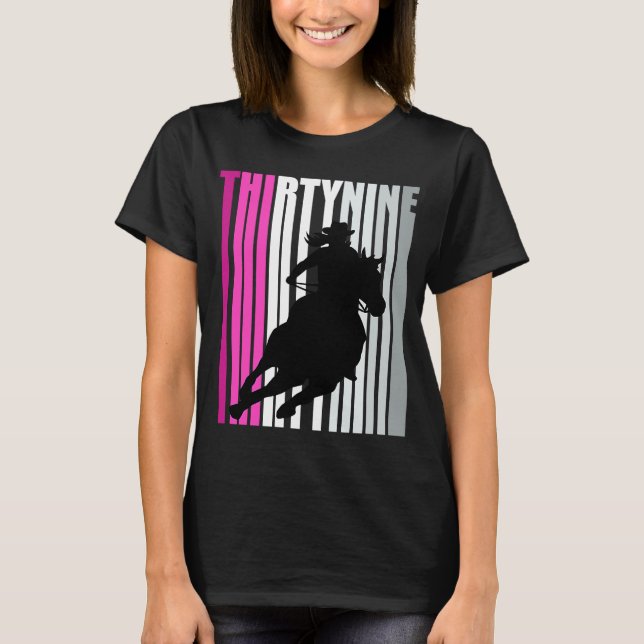 Camiseta Novia retro cumpleaños 38º rodeo Reina de Caballo (Anverso)