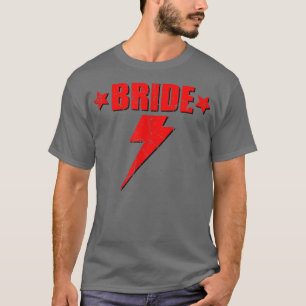 Camiseta Novia Retro Relámpago Lindo Dama de Honor Despedid