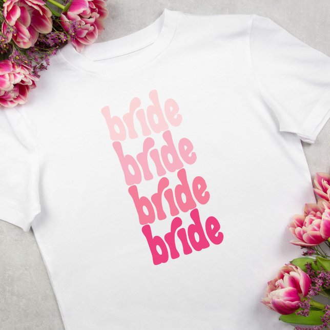 Camiseta "novia", rosa retro lindo (Subido por el creador)