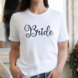 Camiseta Novia Script Corazón Blanco Despedida de Soltera