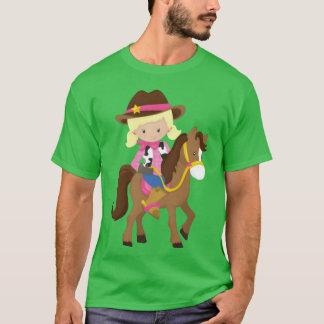 Camiseta Novia Sheriff Horse Western Blonde Hair retro