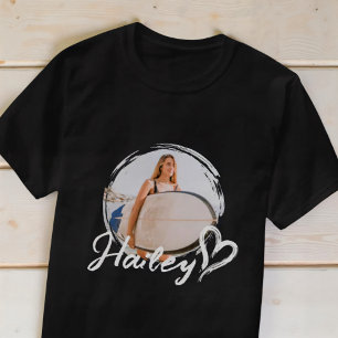 Camiseta Novia Simple Moderno Grunge Corazón Cool Foto