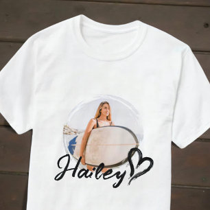 Camiseta Novia Simple Moderno Grunge Corazón Cool Foto