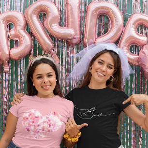 Camiseta Novia Tipografía Moderna Elegante de Escritura Bod