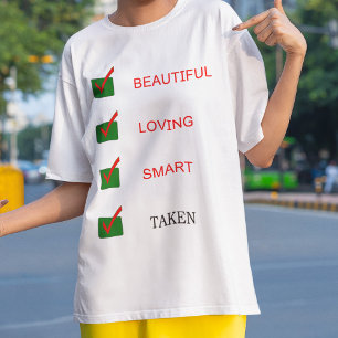 Camiseta Novia tomada elegante de amor hermosa divertida