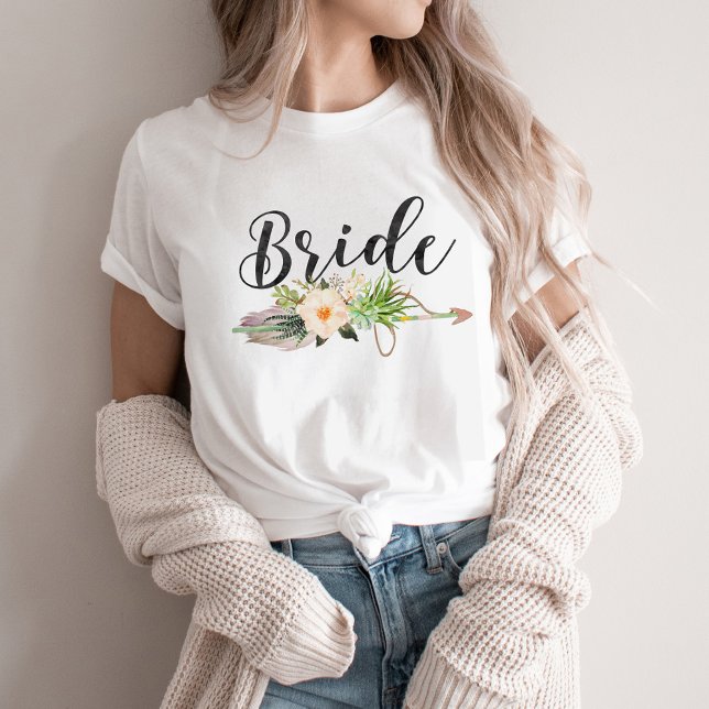 Camiseta Novia| Tribu de novias | Flecha de pluma,Flecha fl (Subido por el creador)